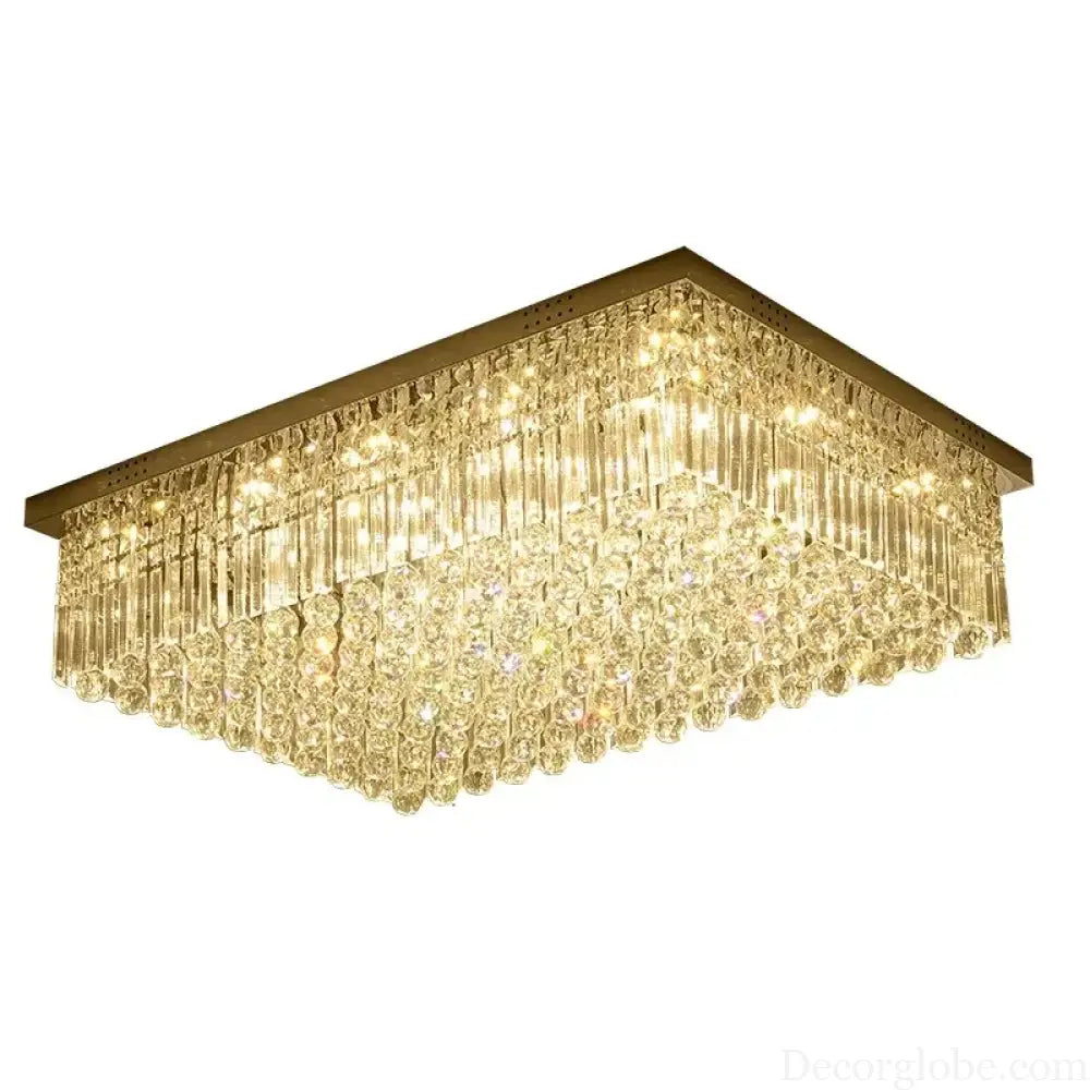 Rectangular and Square Luxurious Villa Living Room Lamp LED Crystal Ceiling Lamp Modern Restaurant Bedroom Home Decor