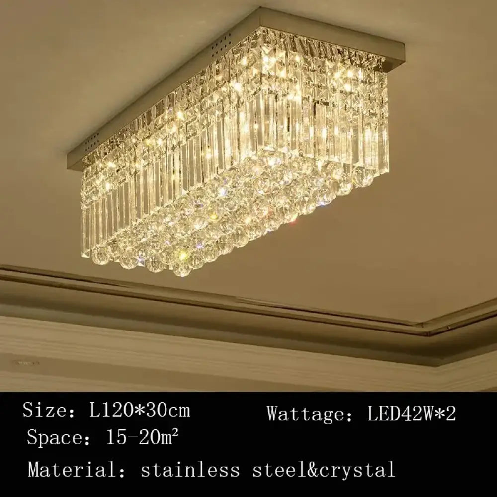 Rectangular and Square Luxurious Villa Living Room Lamp LED Crystal Ceiling Lamp Modern Restaurant Bedroom Home Decor