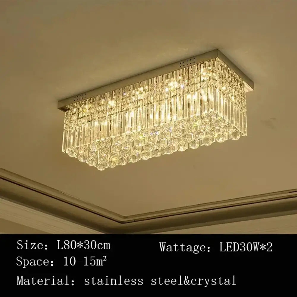 Rectangular and Square Luxurious Villa Living Room Lamp LED Crystal Ceiling Lamp Modern Restaurant Bedroom Home Decor
