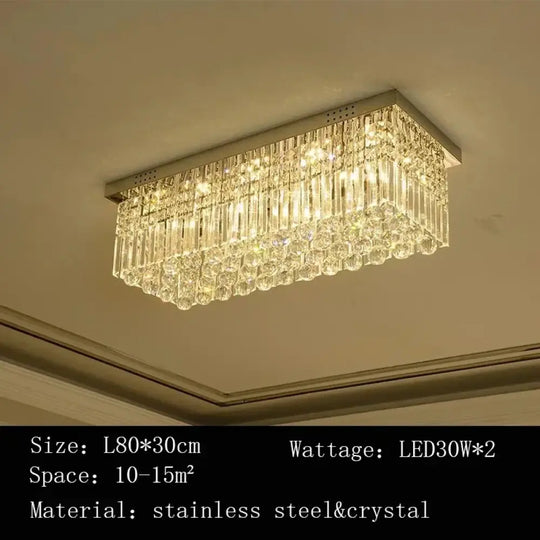 Rectangular and Square Luxurious Villa Living Room Lamp LED Crystal Ceiling Lamp Modern Restaurant Bedroom Home Decor