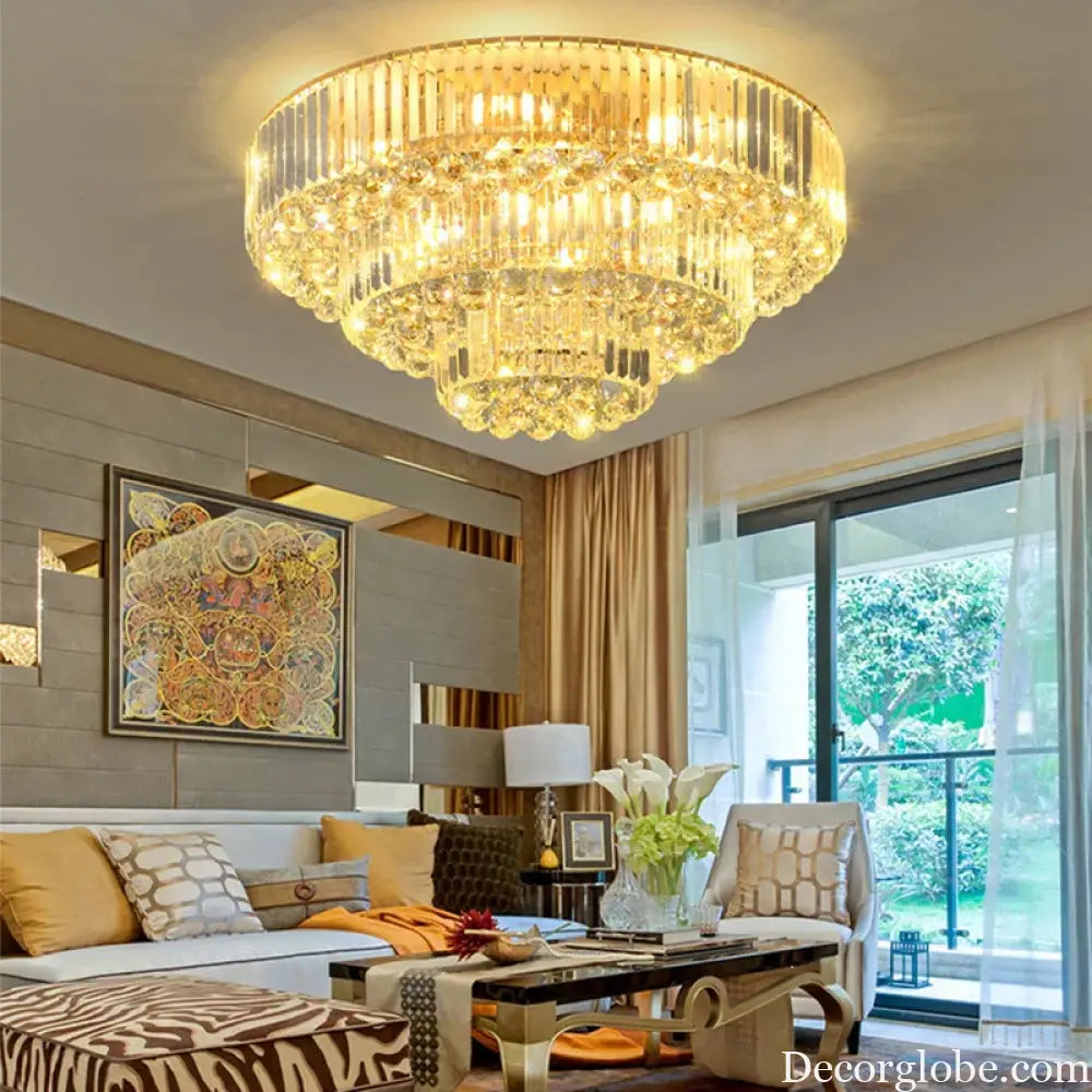 Dimmable LED Ceiling Lights - Classical Elegance with Remote Control for Living Room Decor - DecorGlobe