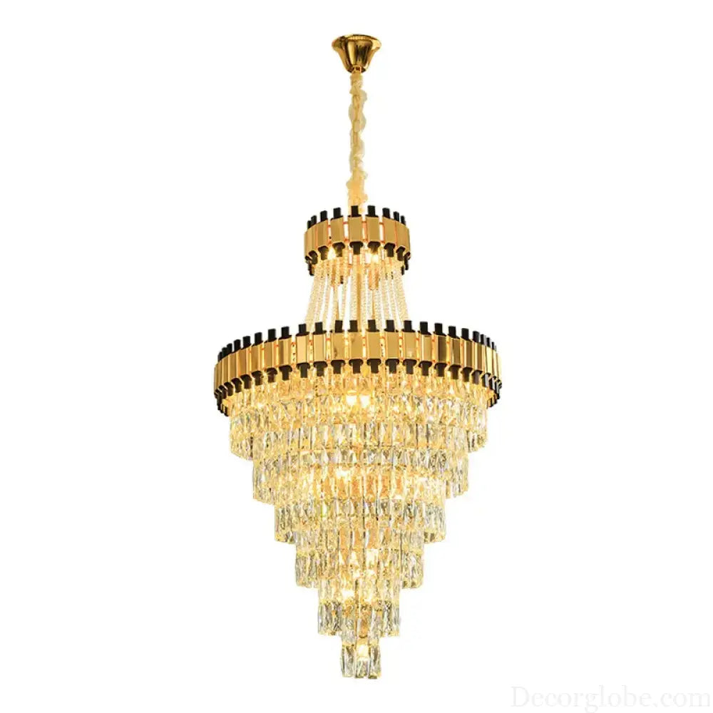 Duplex Building Chandelier - Post-Modern Light Luxury Crystal Elegance for Villas, Living Rooms, and Staircase Illumination - DecorGlobe