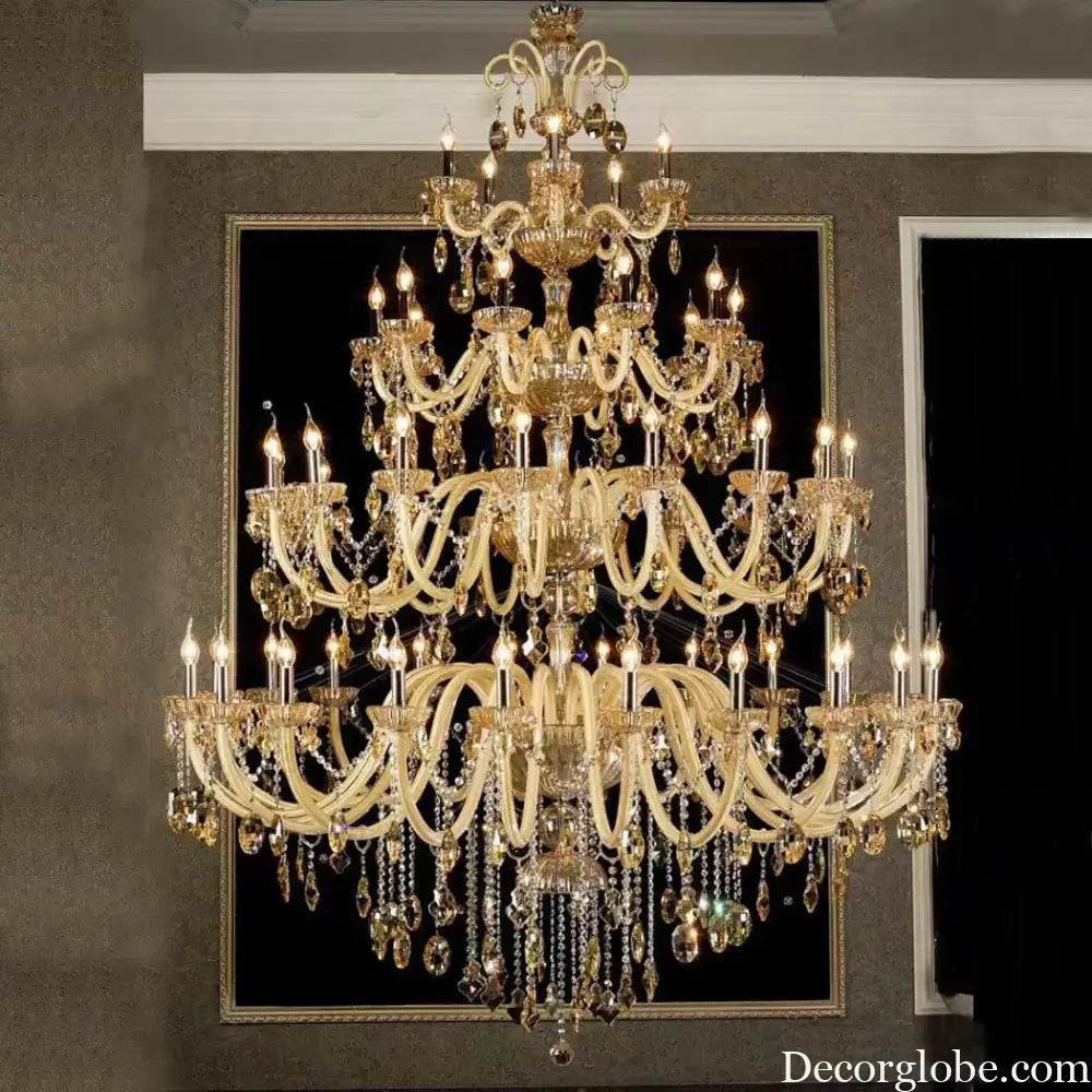 Duplex Crystal Candle Chandelier for Living Room and Staircase Chandelier