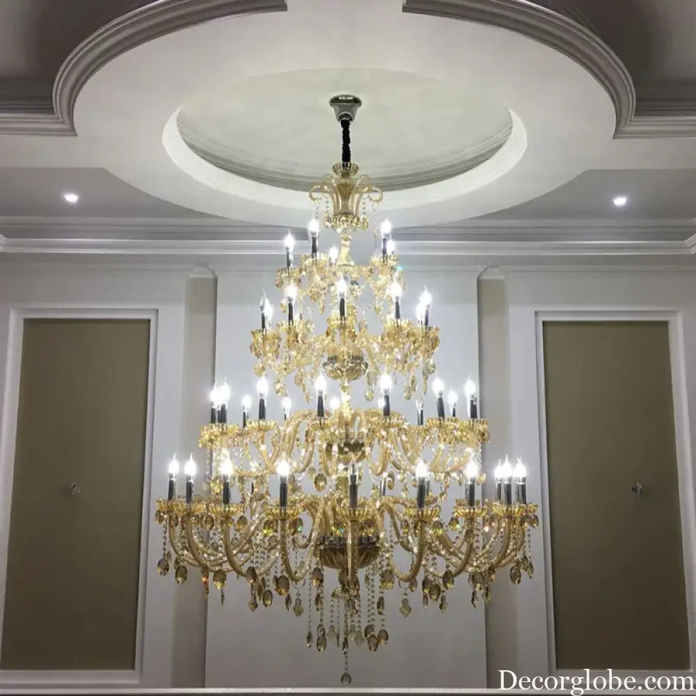 Duplex Crystal Candle Chandelier for Living Room and Staircase Chandelier