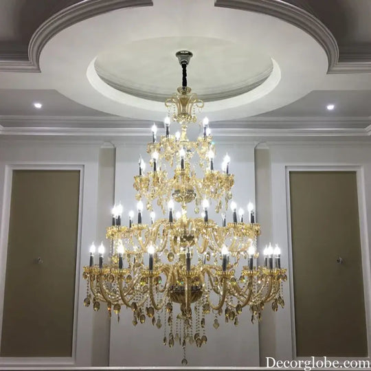 Duplex Crystal Candle Chandelier for Living Room and Staircase Chandelier