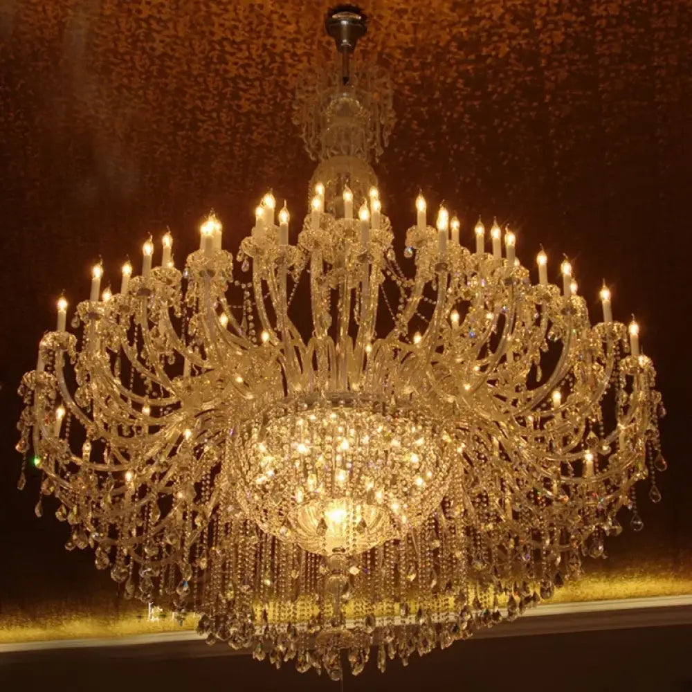 Duplex Layer Crystal Candle Chandelier for Villa and Hotel Hall Chandelier
