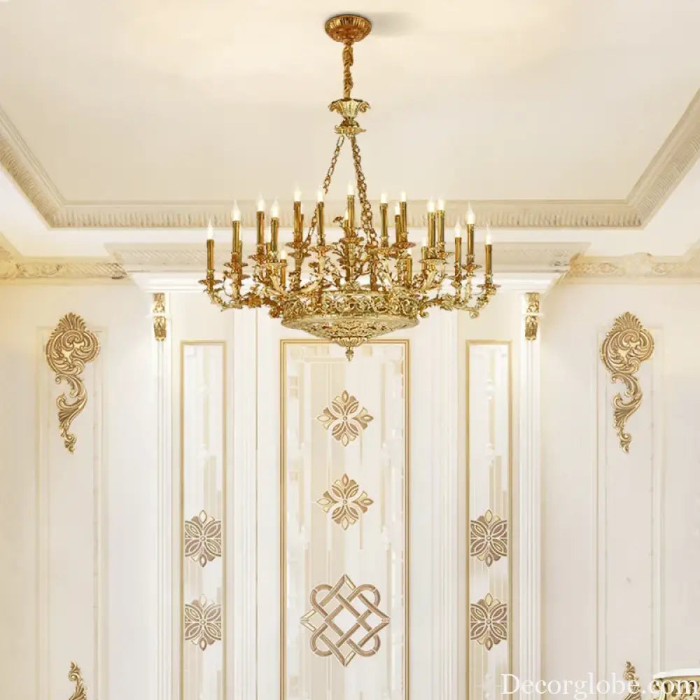 ÉLANOR French European Brass Candle Chandelier Chandelier