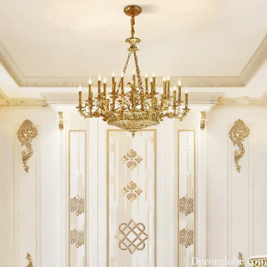 ÉLANOR French European Brass Candle Chandelier Chandelier