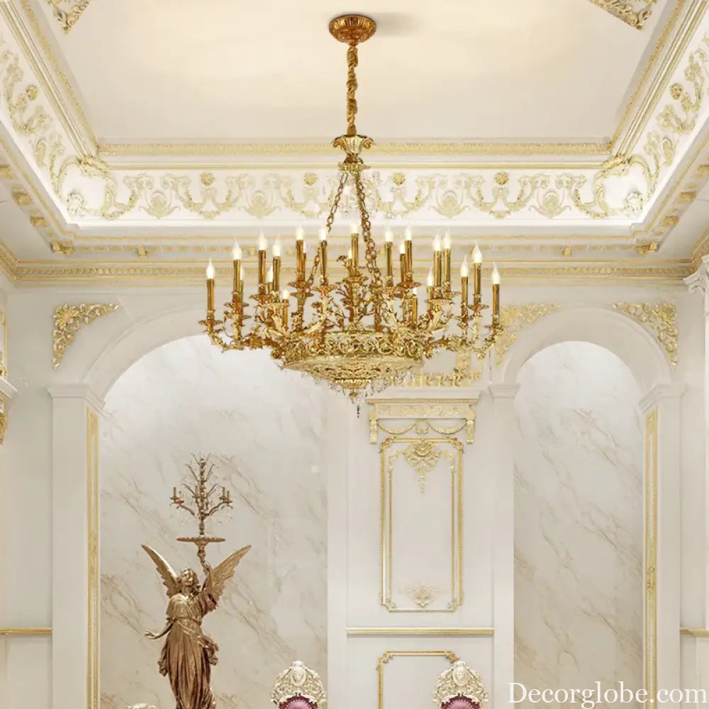 ÉLANOR French European Brass Candle Chandelier Chandelier