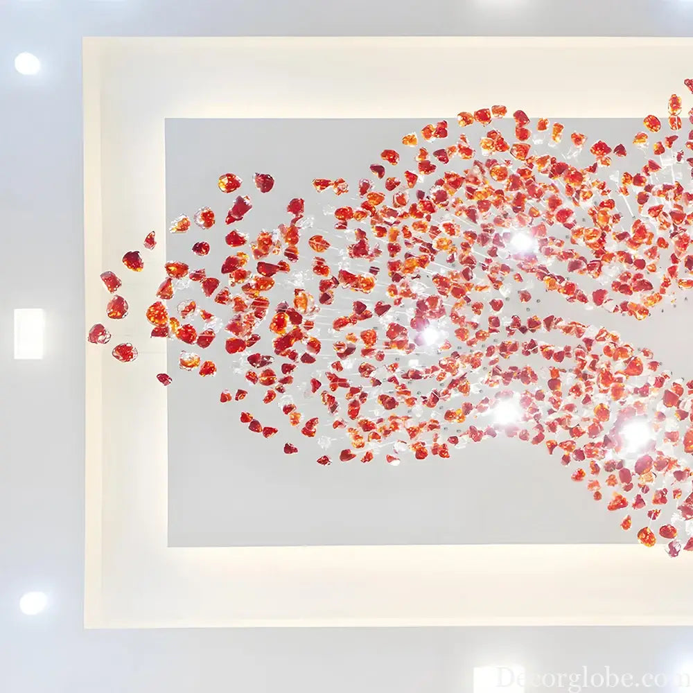 Elara Custom Build Red Glass Stone LED Chandelier Chandelier