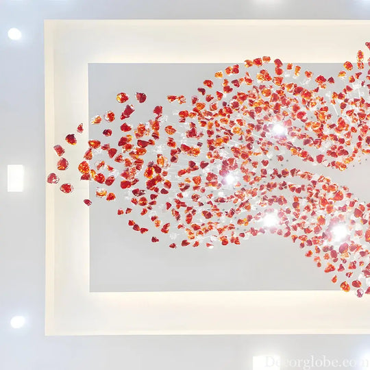 Elara Custom Build Red Glass Stone LED Chandelier Chandelier