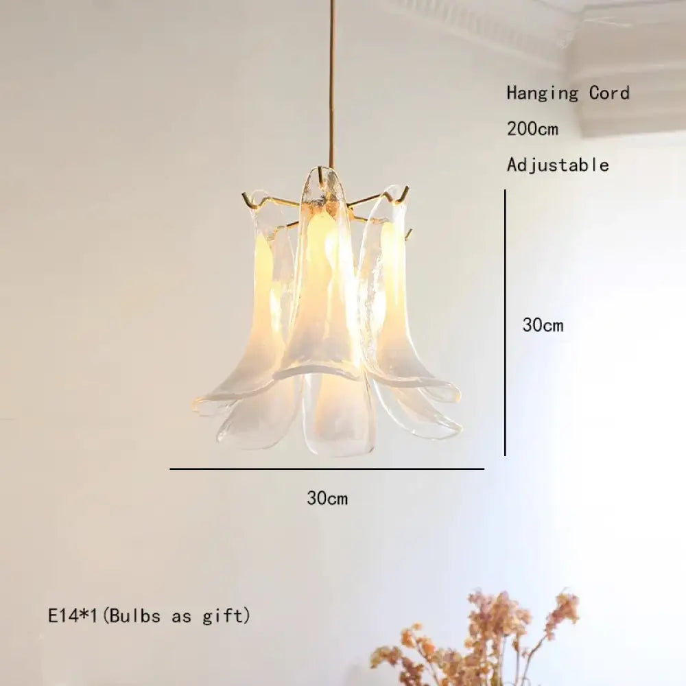 Elara White Petal Glass LED Chandelier for Staircase &amp; Villa Décor - DecorGlobe