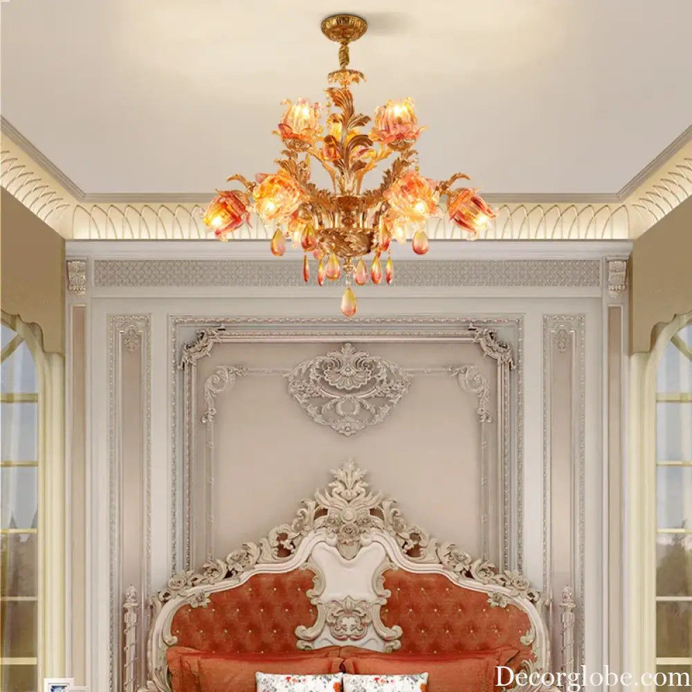 ÉLISÉE French Style Glass &amp; Brass Classical Chandelier Chandelier