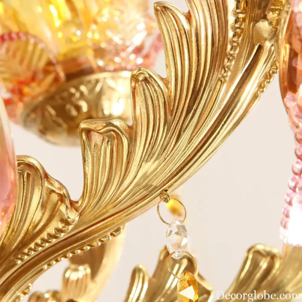 ÉLISÉE French Style Glass &amp; Brass Classical Chandelier Chandelier