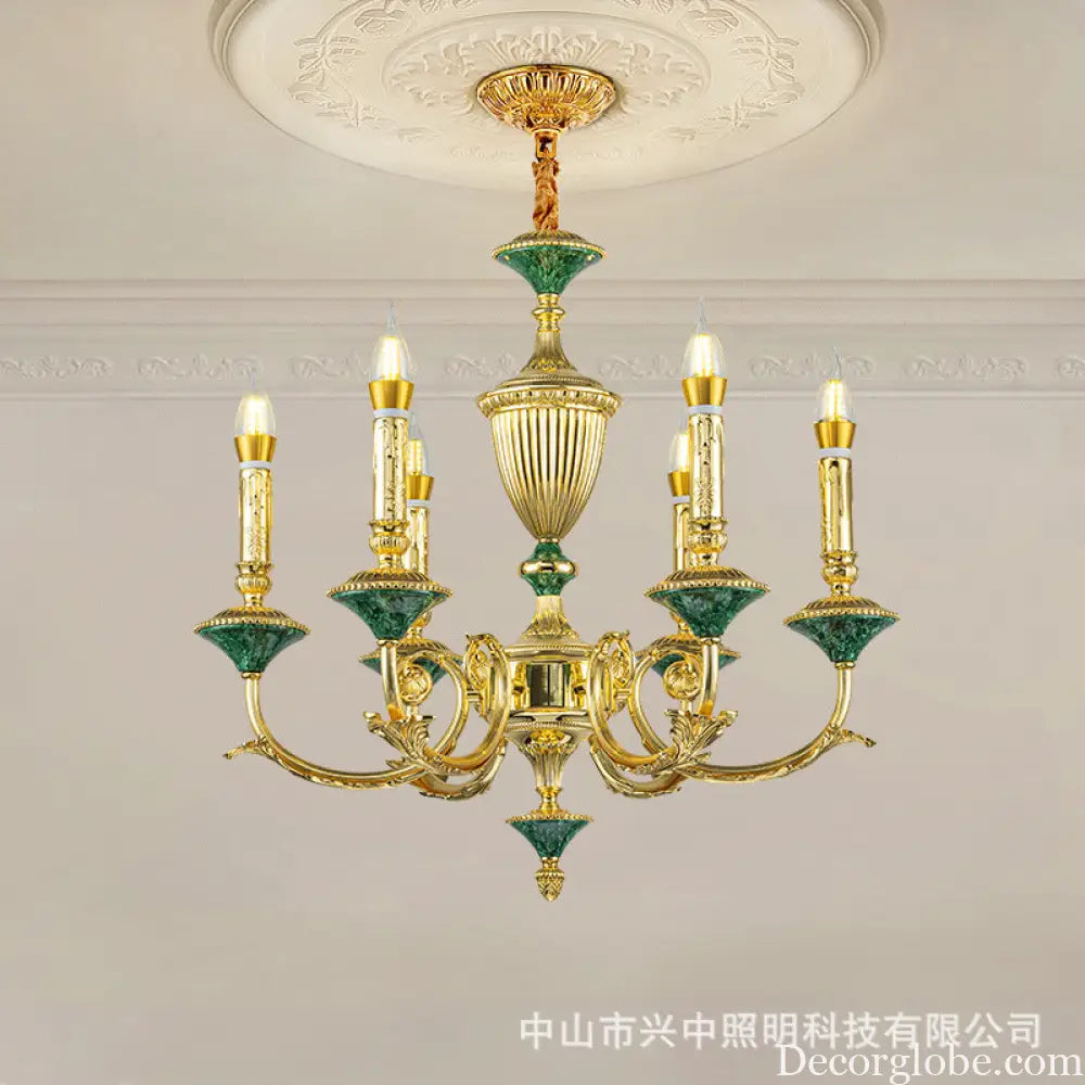 Ella - French European Copper Crystal Villa Chandelier Chandelier