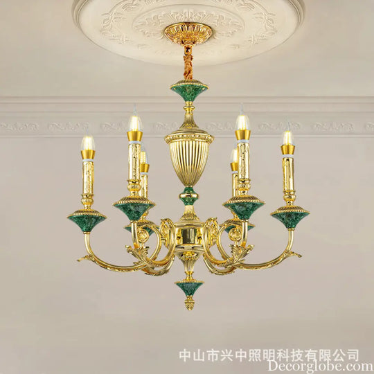Ella - French European Copper Crystal Villa Chandelier Chandelier