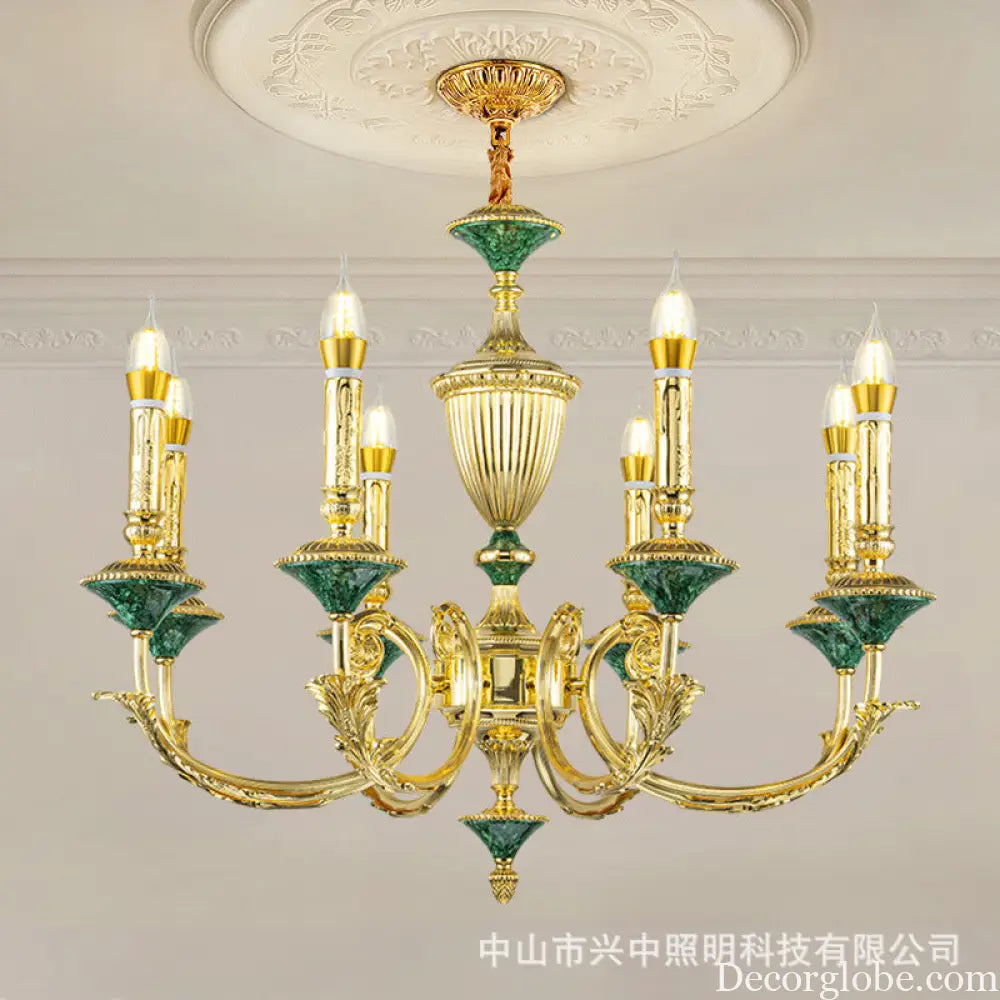 Ella - French European Copper Crystal Villa Chandelier Chandelier