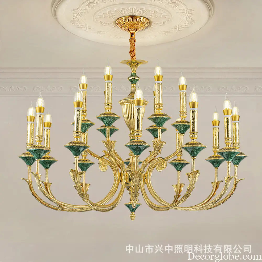 Ella - French European Copper Crystal Villa Chandelier Chandelier