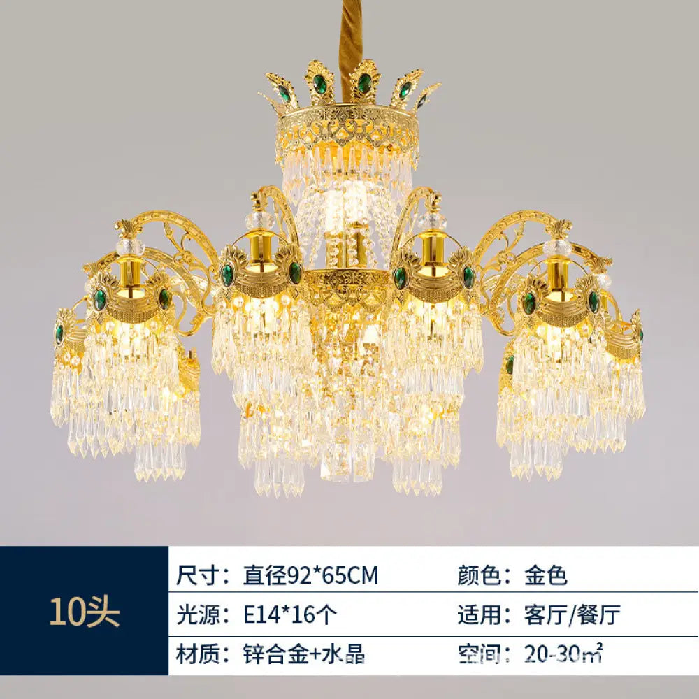 European Crystal Branch Chandelier for Duplex Living 10-head chandelier (diameter 92cm, height 65cm)