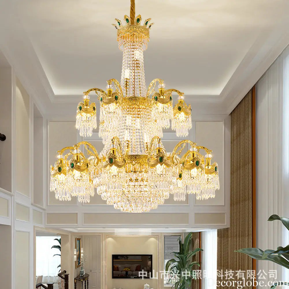 European Crystal Branch Chandelier for Duplex Living