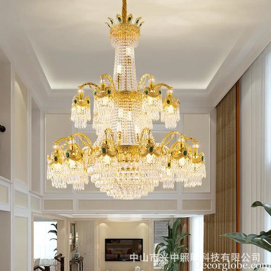 European Crystal Branch Chandelier for Duplex Living