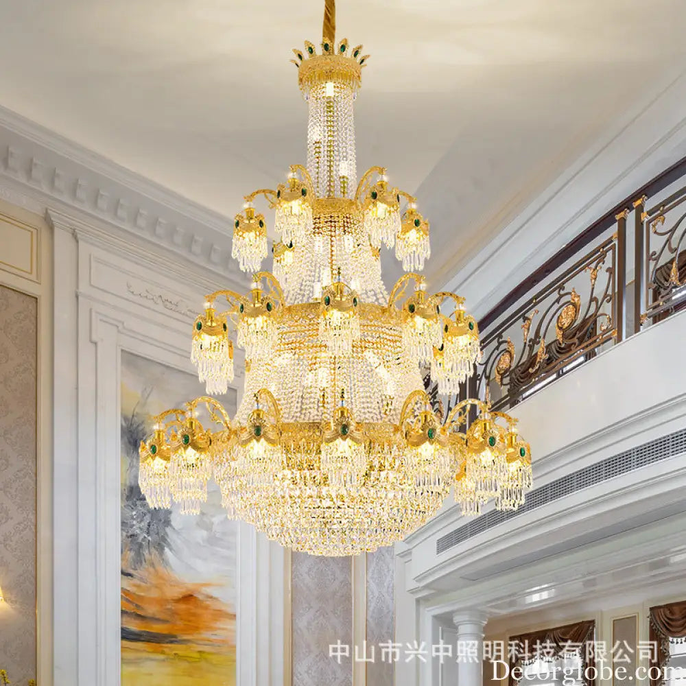 European Crystal Branch Chandelier for Duplex Living