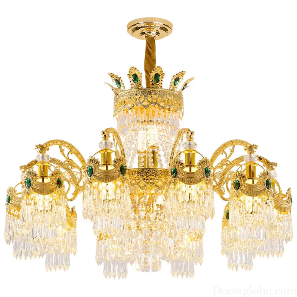 European Crystal Branch Chandelier for Duplex Living