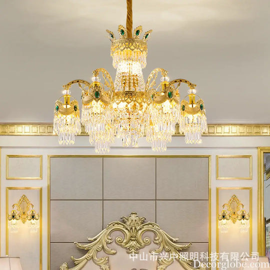 European Crystal Branch Chandelier for Duplex Living