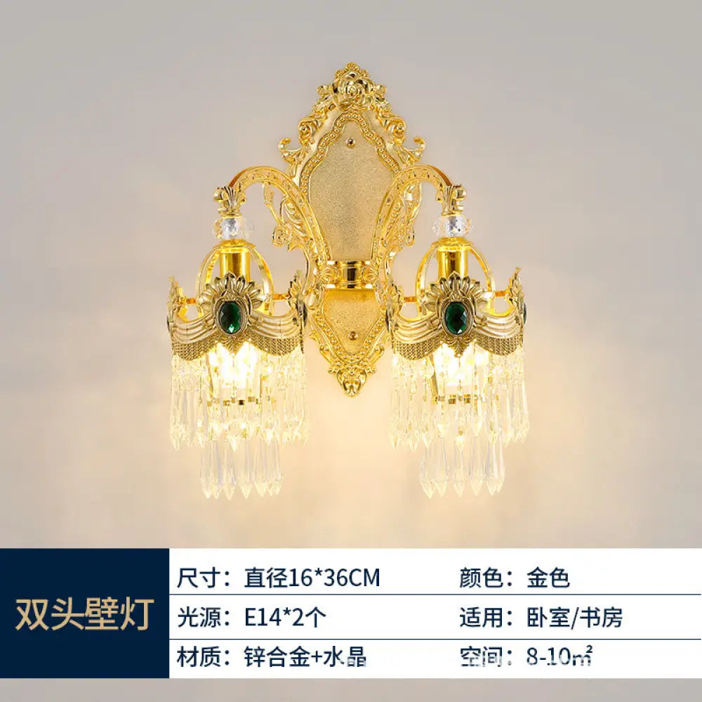 European Crystal Branch Chandelier for Duplex Living Double head wall light