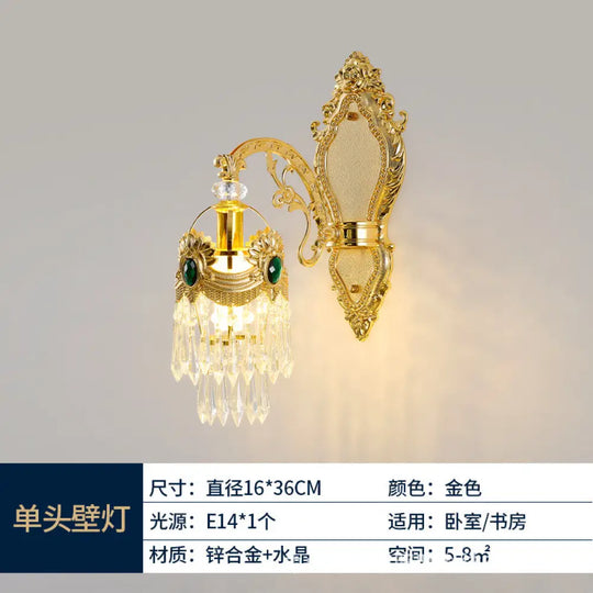 European Crystal Branch Chandelier for Duplex Living Single head wall light