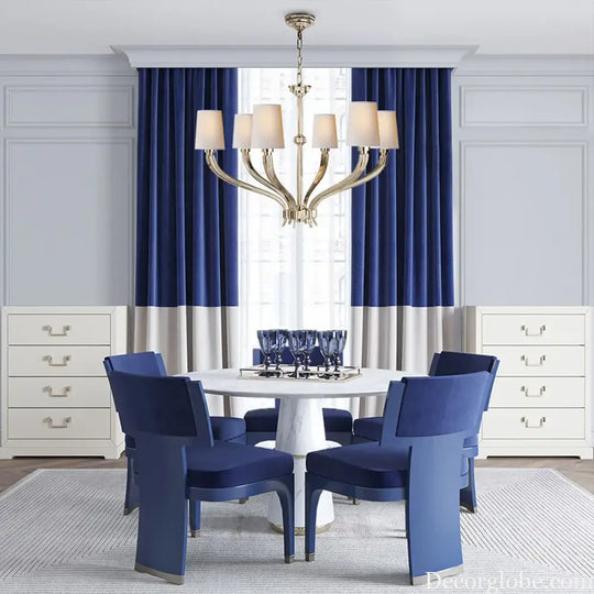 Modern Chandelier Lighting With Fabric Lampshade Brass Hanging lamp for Dining Room Kitchen Island Hanging Light Fixture