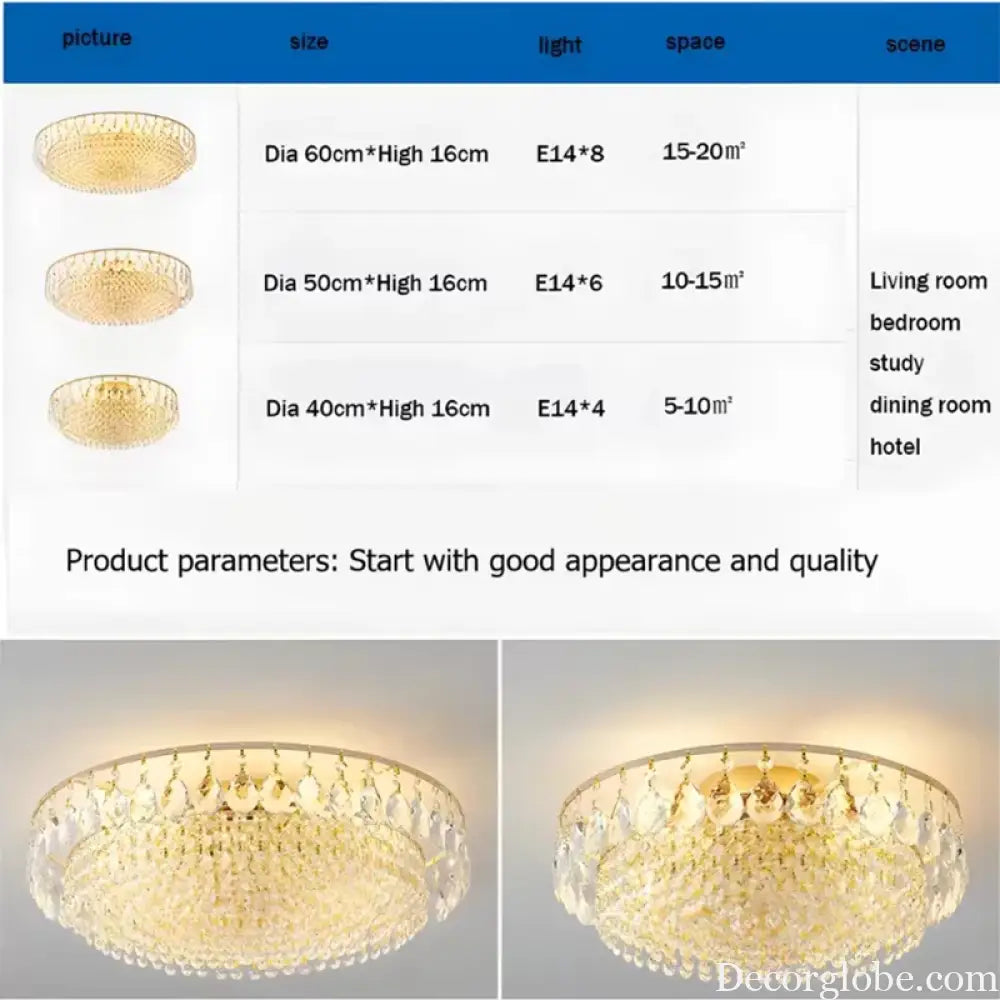 Modern Luxury Crystal LED Ceiling Chandeliers for Living Room bedroom Gold Hanging Lamps for Ceiling lamp Home Decor