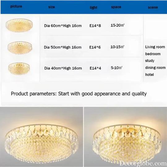 Modern Luxury Crystal LED Ceiling Chandeliers for Living Room bedroom Gold Hanging Lamps for Ceiling lamp Home Decor