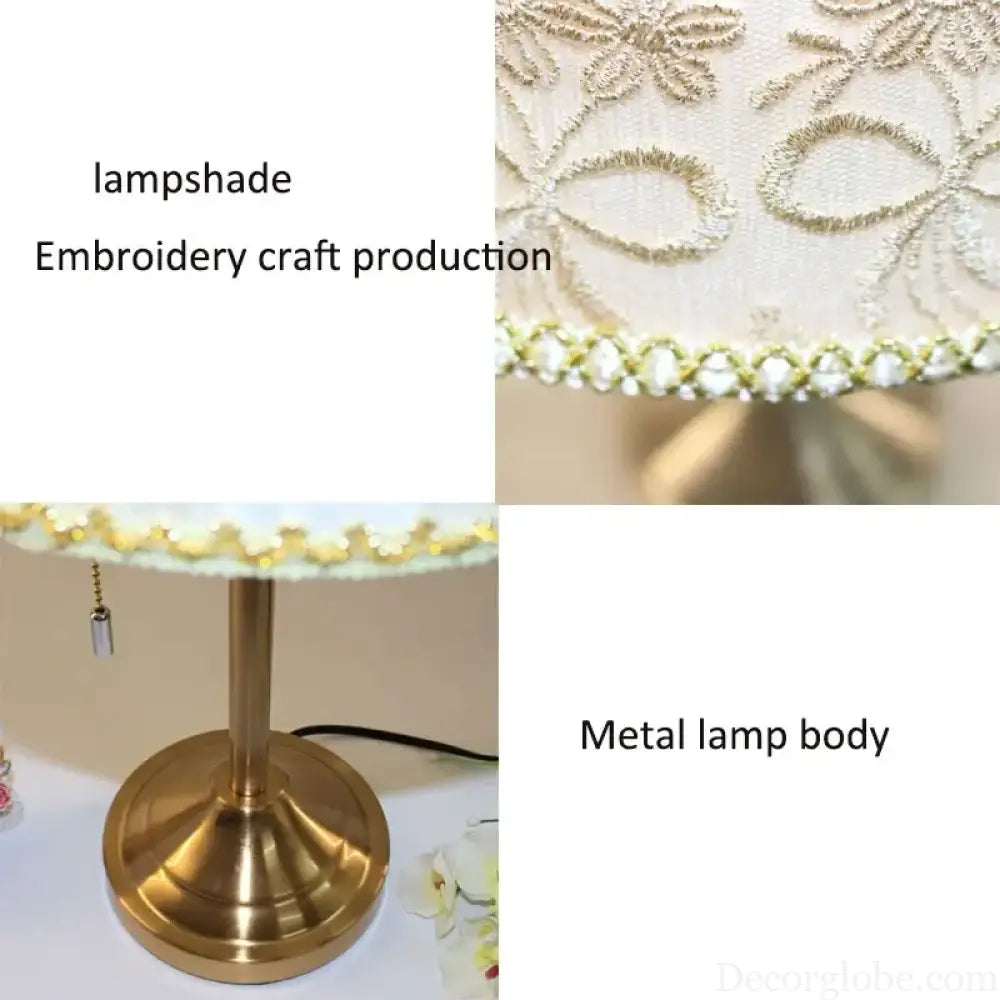 Sophie American Metal Fabric Bedside Table Lamp E27 Reading Light
