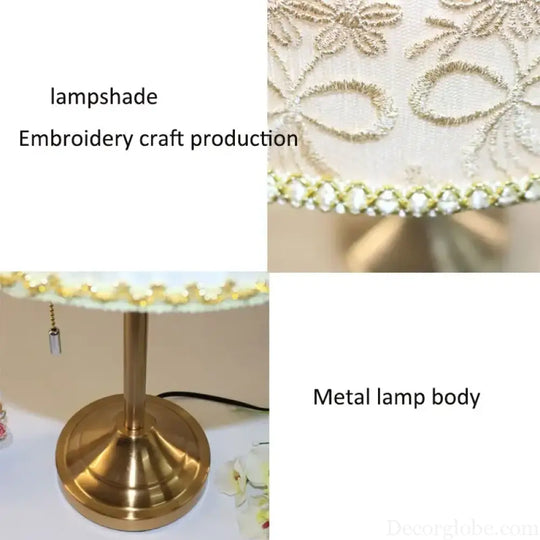 Sophie American Metal Fabric Bedside Table Lamp E27 Reading Light