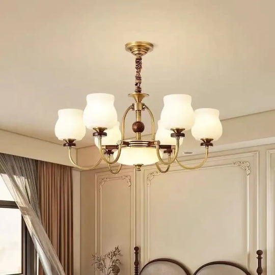 French-Style Vintage Living Room Chandelier 2026 New Model High-End Elegant Main Light All-Copper Bedroom Retro