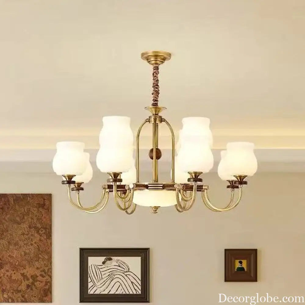 French-Style Vintage Living Room Chandelier 2026 New Model High-End Elegant Main Light All-Copper Bedroom Retro