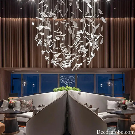 Elowen Custom Build Artistic Leaf Glass Chandelier Chandelier