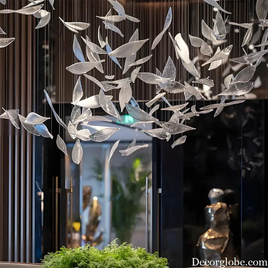 Elowen Custom Build Artistic Leaf Glass Chandelier Chandelier
