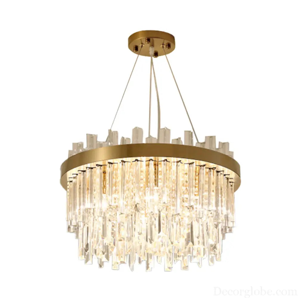 Embrace Modern Elegance with the Faceted Crystal Cylinder Chandelier - DecorGlobe