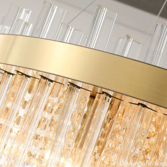 Embrace Modern Elegance with the Faceted Crystal Cylinder Chandelier - DecorGlobe