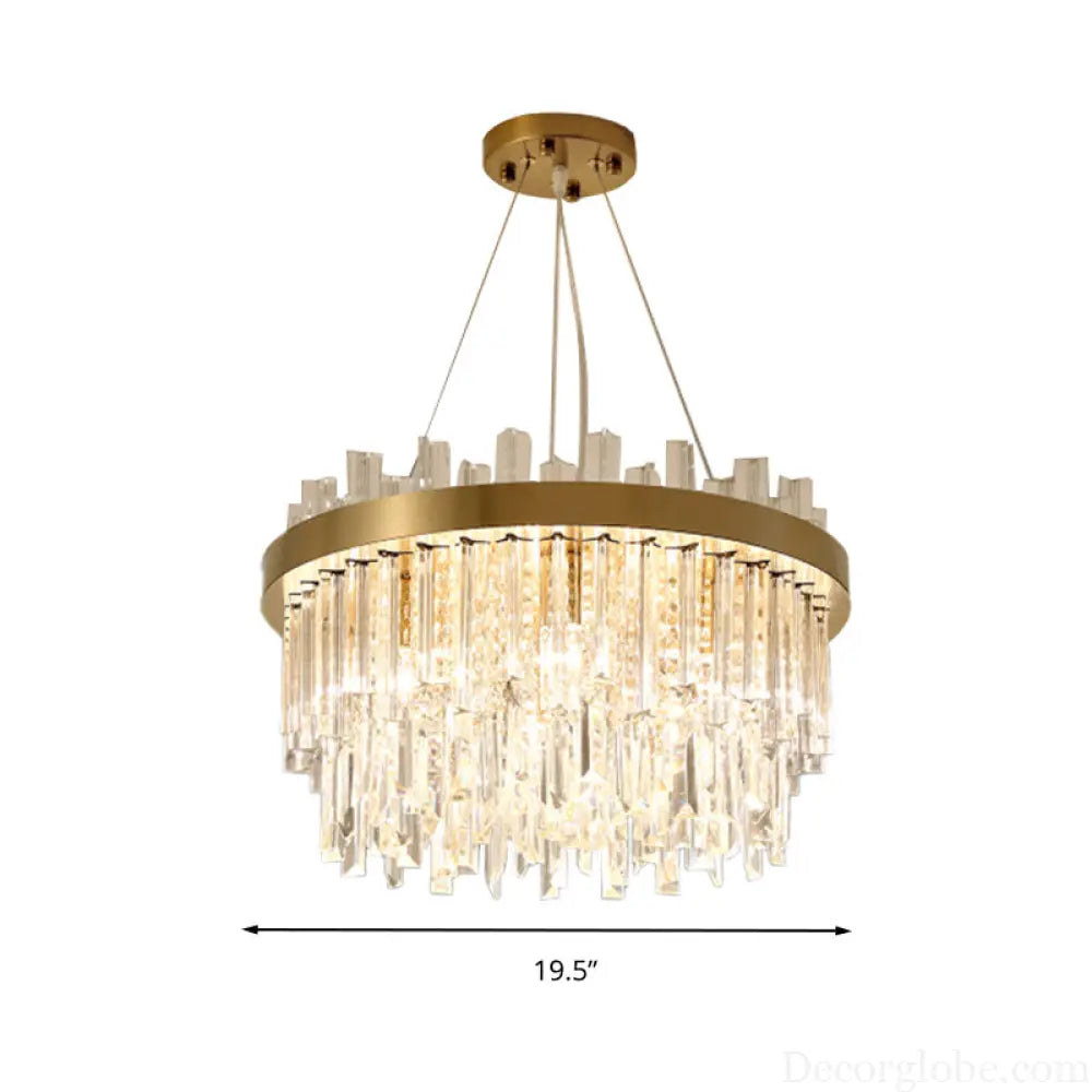 Embrace Modern Elegance with the Faceted Crystal Cylinder Chandelier - DecorGlobe