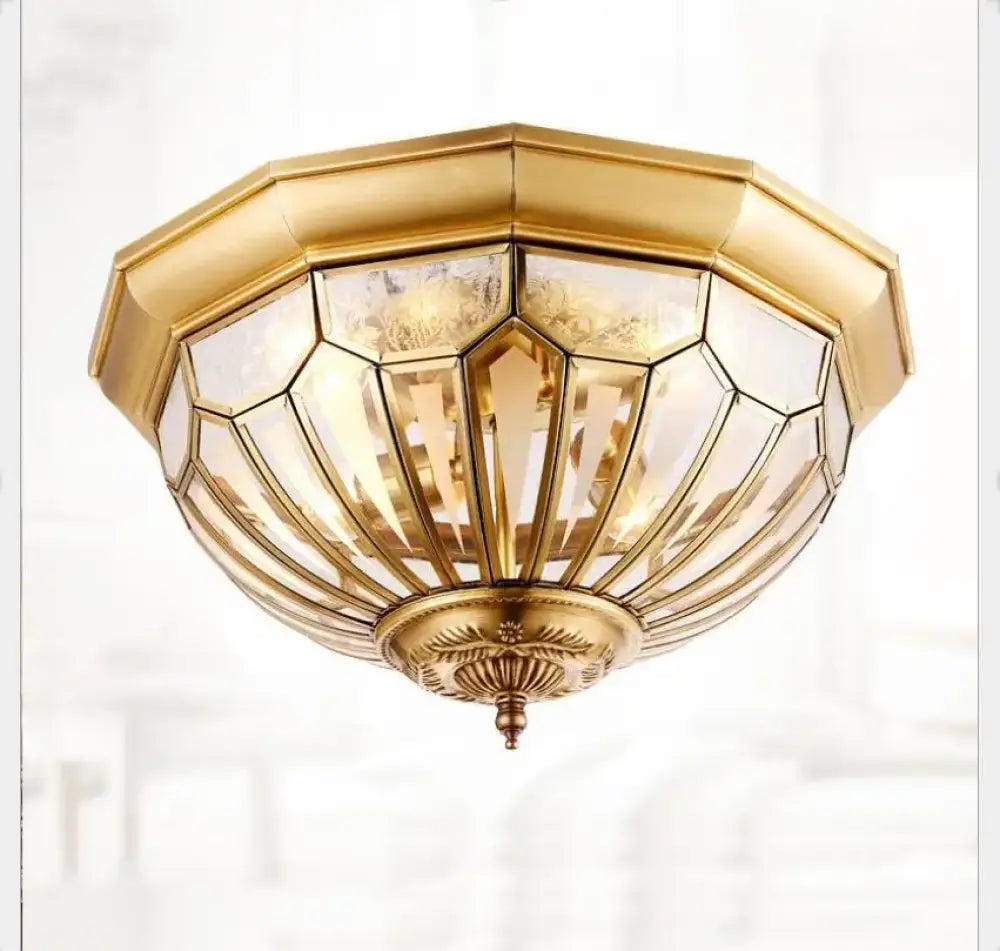 Deco D45cm H22cm E27 Copper Vintage LED Modern Ceiling Light Lamp Home Lighting Living Room Lustre Flush Mount Ceiling