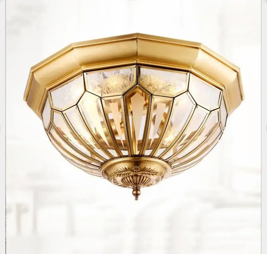 Deco D45cm H22cm E27 Copper Vintage LED Modern Ceiling Light Lamp Home Lighting Living Room Lustre Flush Mount Ceiling