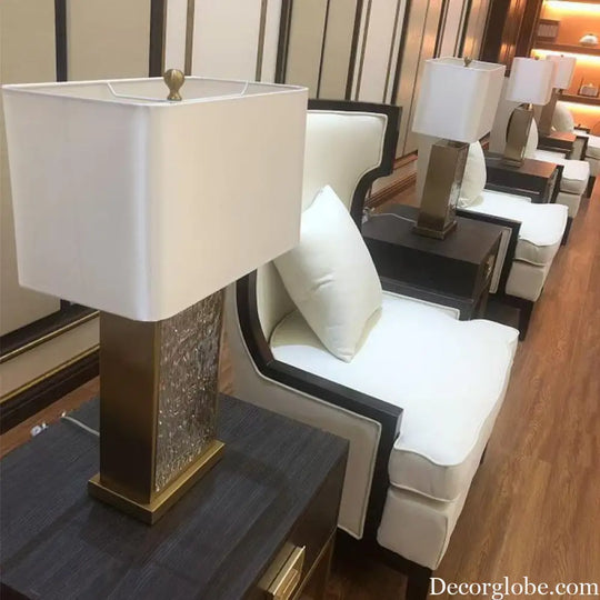 Modern Simple Creative Light Luxury Designer Living Room Glass Table Lamp American Model Room Hotel Bedroom Bedside