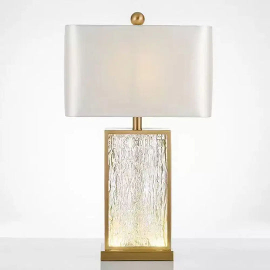 Modern Simple Creative Light Luxury Designer Living Room Glass Table Lamp American Model Room Hotel Bedroom Bedside