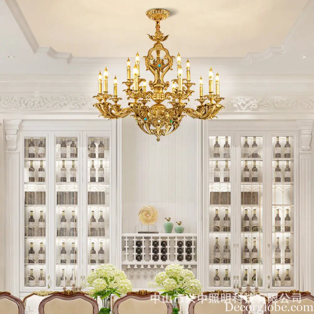 Eva European All-Copper Luxury Palace Crystal Chandelier 10 + 5 head chandelier (diameter 100cm, height 85cm) Chandelier