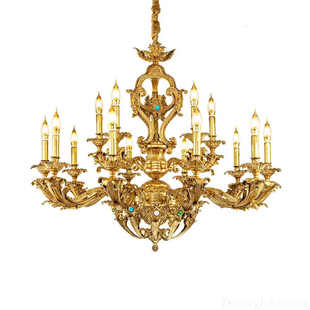 Eva European All-Copper Luxury Palace Crystal Chandelier 10 + 5 head chandelier (diameter 100cm, height 85cm) Chandelier