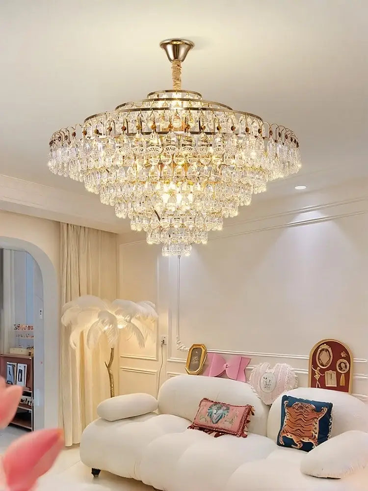 Crystal Chandelier European-style Luxury Living Room Ceiling Light Modern Minimalist And Elegant Villa Dining Room