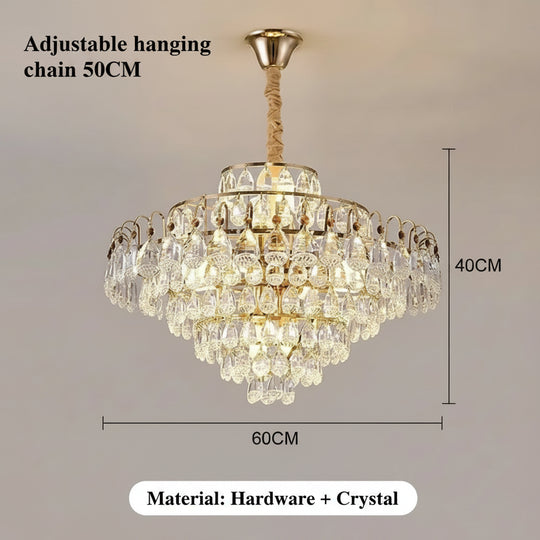 Crystal Chandelier European-style Luxury Living Room Ceiling Light Modern Minimalist And Elegant Villa Dining Room